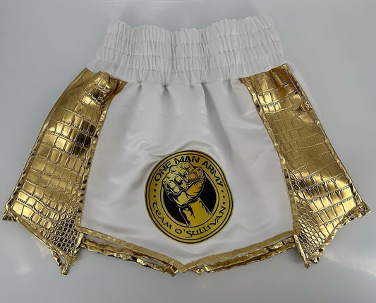 White/Gold Gladiator Shorts
